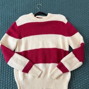 Vintage Red and Cream Striped Sweater